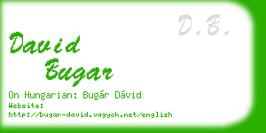 david bugar business card